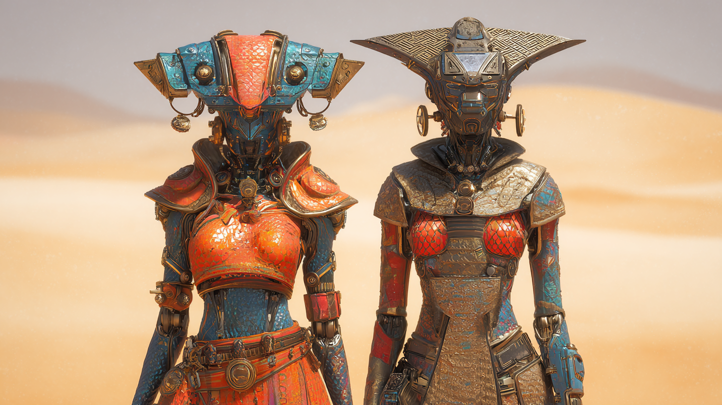 Ornate robot pair