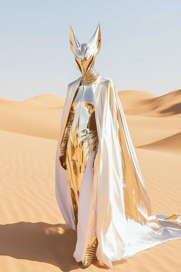 Gold cloaked figure